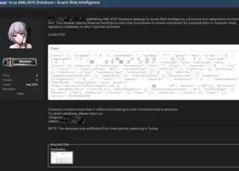 Sensitive AML/KYC Database of 6 Million Allegedly Exposed in Acuris Risk Intelligence Breach