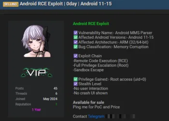 Critical Android Zero-Day Exploit for Versions 11-15 Allegedly for Sale on Dark Web