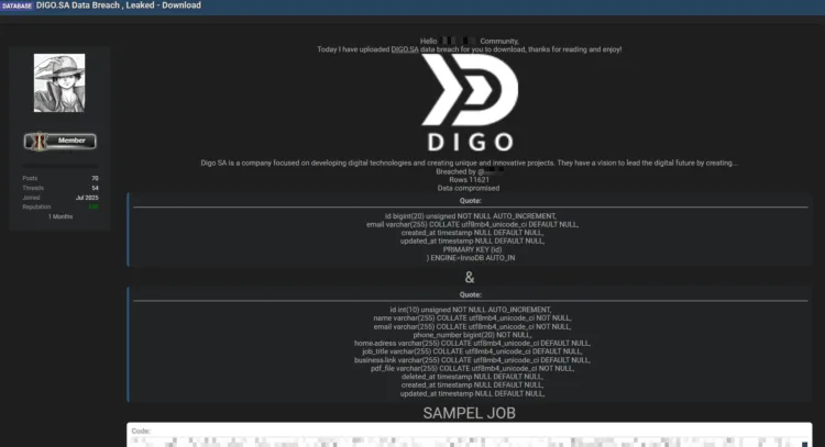 Saudi Arabian Tech Company DIGO Suffers Alleged Data Breach