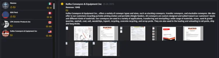 Manesa, BDO Perú, CPK Interior Products, and Kafka Conveyors Allegedly Breached by INC Ransomware