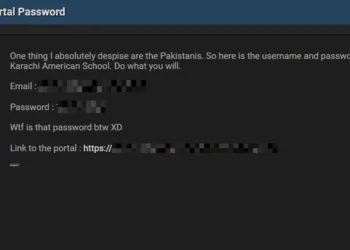 Karachi American School Teacher’s Portal Credentials Leaked Online