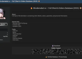Russian Furniture Retailer Mvvdemebel[.]ru Allegedly Breached – Full Customer Database Leaked Online