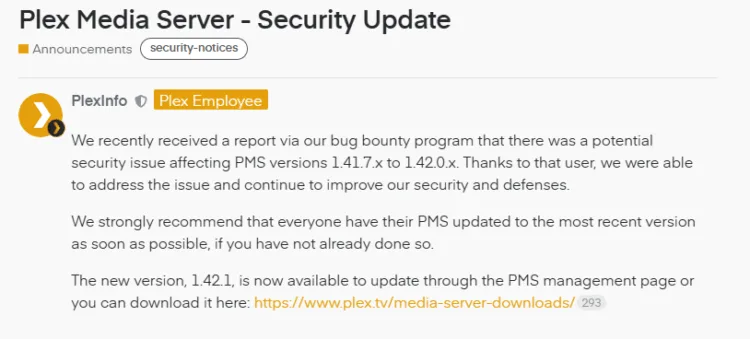 Plex Urges Users to Immediately Patch Critical Vulnerability in Media Server