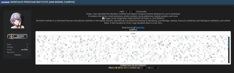 Montalvo Institute Allegedly Breached – Student Database Leaked Online