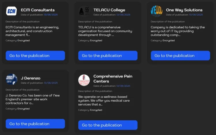 Sinobi Ransomware Group Allegedly Breaches ECM Consultants, TELACU College, One Way Solutions, J. Derenzo Co., and Comprehensive Pain Centers