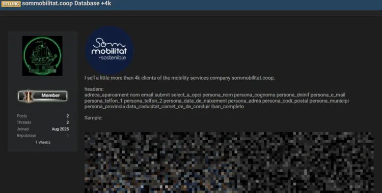 Som Mobilitat Suffers Alleged Data Breach – 4,000+ Clients Info For Sale