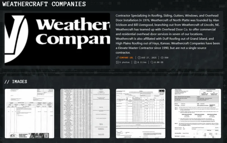 Qilin Ransomware Group Allegedly Breaches US Contractor Weathercraft Companies