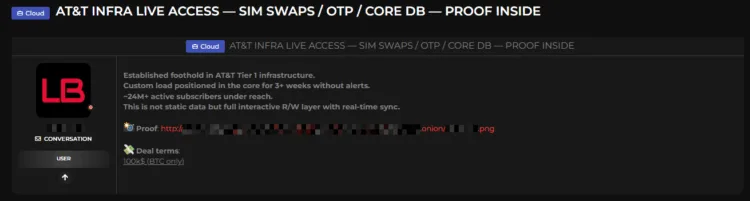 AT&T Allegedly Breached – Threat Actor Claims Live Access to Core Infrastructure of 24 Million Subscribers