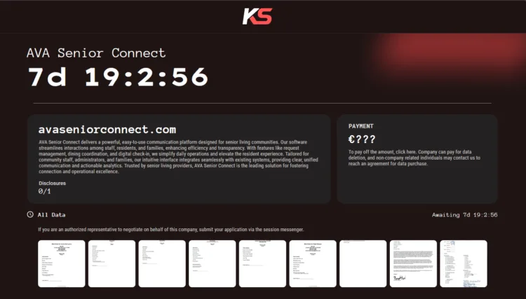 AVA Senior Connect Allegedly Hit by Killsec Ransomware