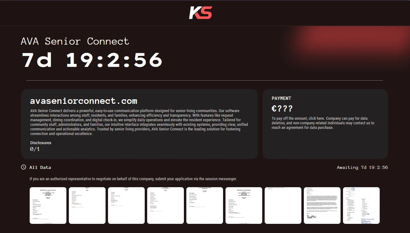AVA Senior Connect Allegedly Hit by Killsec Ransomware