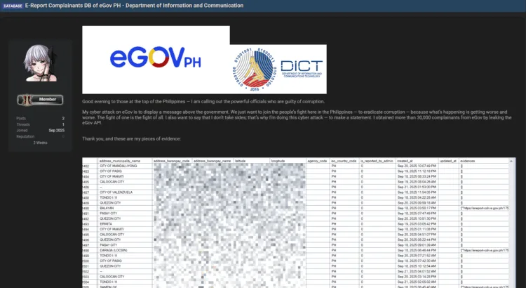 Philippines’ eGov PH Platform Suffers Major Data Breach