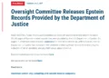 House Oversight Committee Releases Over 33,000 Files of Epstein Records from Department of Justice