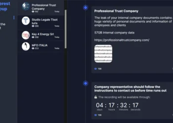 Everest Ransomware Claims Attacks on Professional Trust Company, Studio Legale Tisot Iuris, Key 4 Energy, and MFO ITALIA