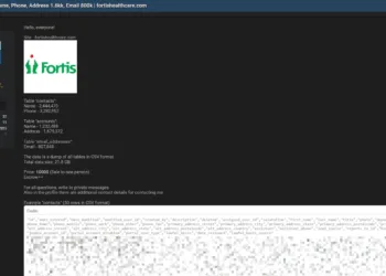 Fortis Healthcare Data Breach Exposes 3.2 Million Records