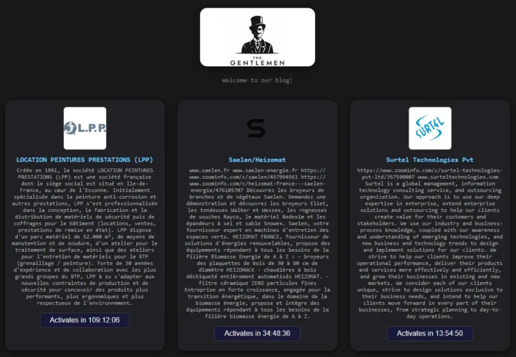 Location Peintures Prestations (LPP), Saelen/Heizomat, and Surtel Technologies Added to The Gentlemen Ransomware’s Victim List
