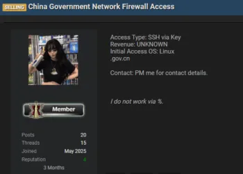 Alleged Sale of Chinese Government Network Access Surfaces Online