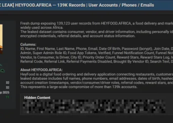 HeyFood Africa Data Breach Allegedly Exposes 139,000 User Records