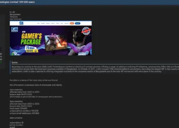Major Bangladeshi ISP Link3 Technologies Allegedly Breached, Data of 189,000 Users for Sale
