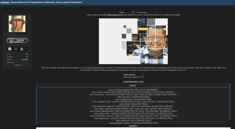 Indonesian Educational Non-Profit Onno Center Suffers Alleged Data Breach