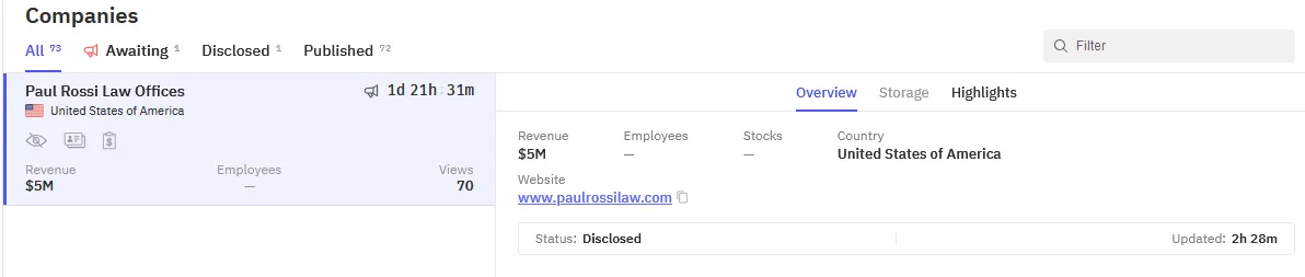 Paul Rossi Law Offices Breached by World Leaks Ransomware