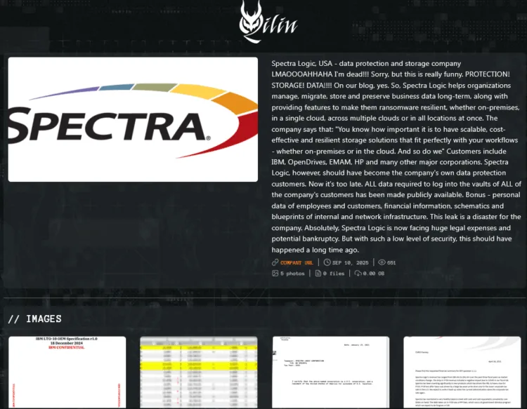 Data Storage and Protection Firm Spectra Logic Allegedly Breached by Qilin Ransomware