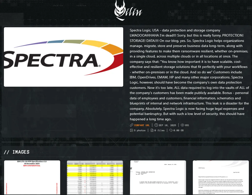 Data Storage and Protection Firm Spectra Logic Allegedly Breached by Qilin Ransomware