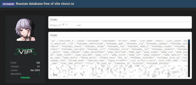 Russian Online Retailer Vincci Allegedly Suffers Data Breach – Customer Database Leaked