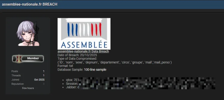 Assemblée Nationale Data Breach Exposes Personal Information