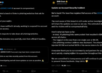 BNB Chain X Account Compromised for Phishing Attack