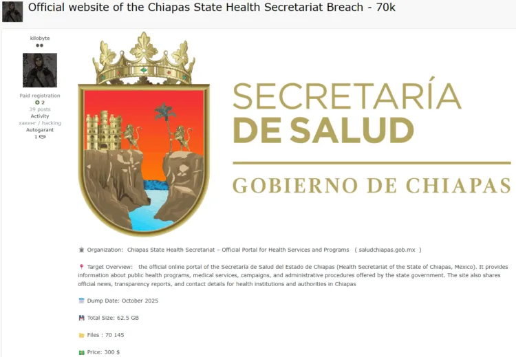 Chiapas Health Secretariat Data Breach Hits State Agency