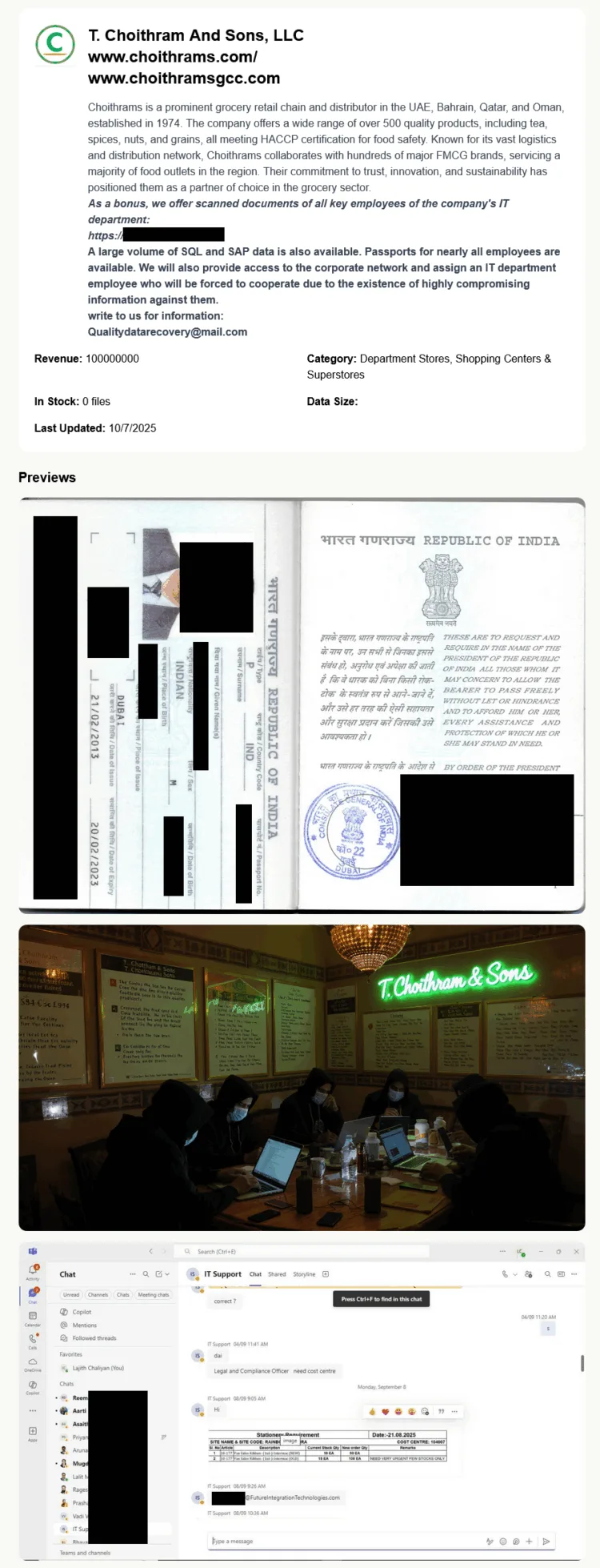T. Choithram And Sons Suffers Ransomware Attack and Data Breach