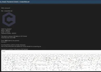 Creatorlink Data Breach Exposes Over 575,000 User Records