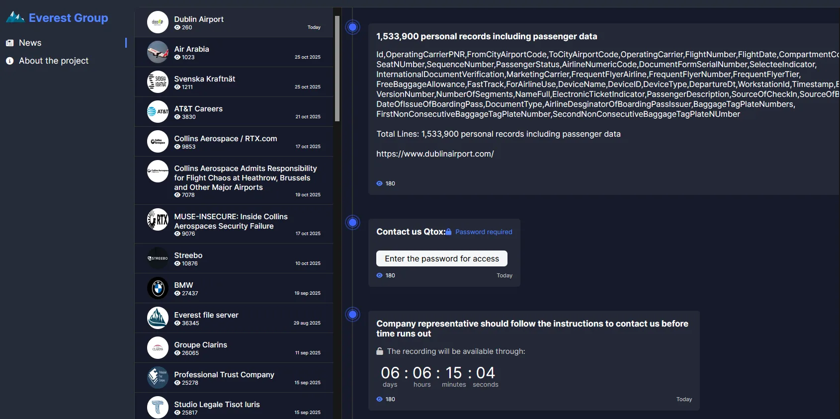 Dublin Airport Data Breach Hits 1.5 Million Passengers - Daily Dark Web