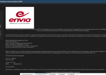 Colvanes SAS (Envía) Data Breach Exposes Customer Information