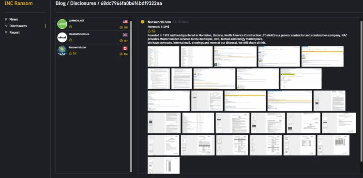 Inc Ransomware Breach Hits LAMMCO, Ideal Bathrooms, NAC