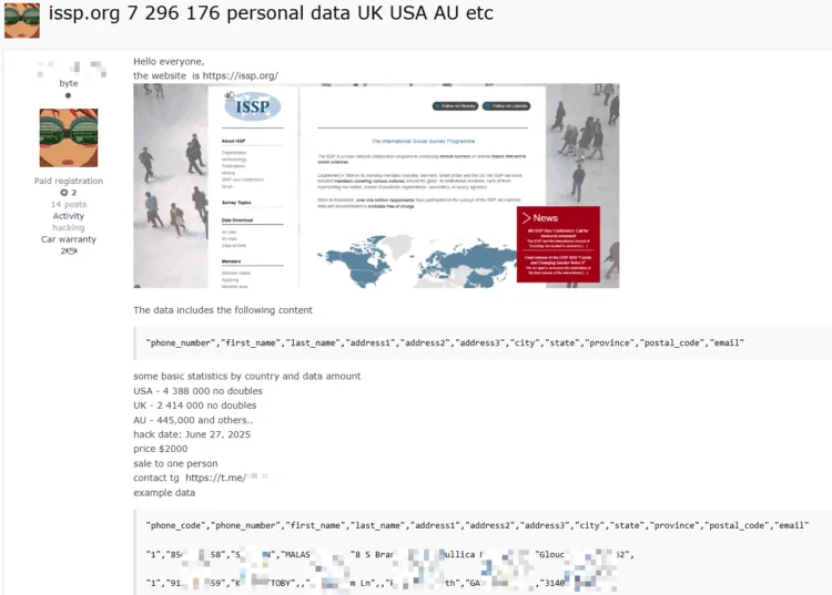ISSP.org Data Breach Exposes 7.3 Million Records