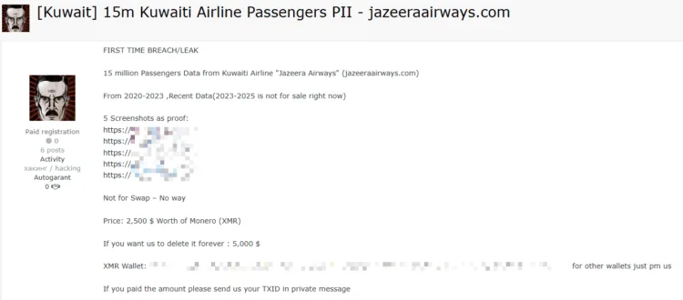 Jazeera Airways Data Breach Exposes 15 Million Passengers