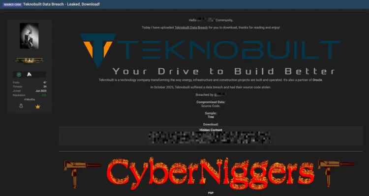 Teknobuilt Source Code Leaked in Data Breach