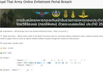 Royal Thai Army Enlistment Portal Data Breach