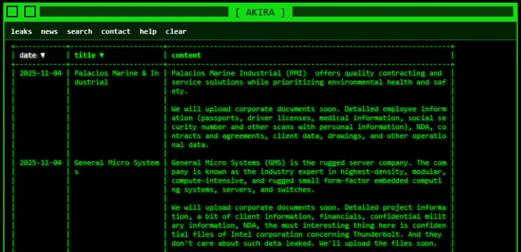 Akira Ransomware Hits GMS and PMI