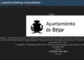 Ayuntamiento de Béjar Internal Documents Leaked Following Breach