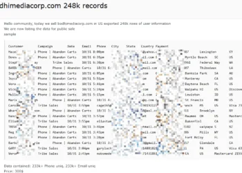 Bodhi Media Corp Data Breach: 248,000 Records Listed for Sale