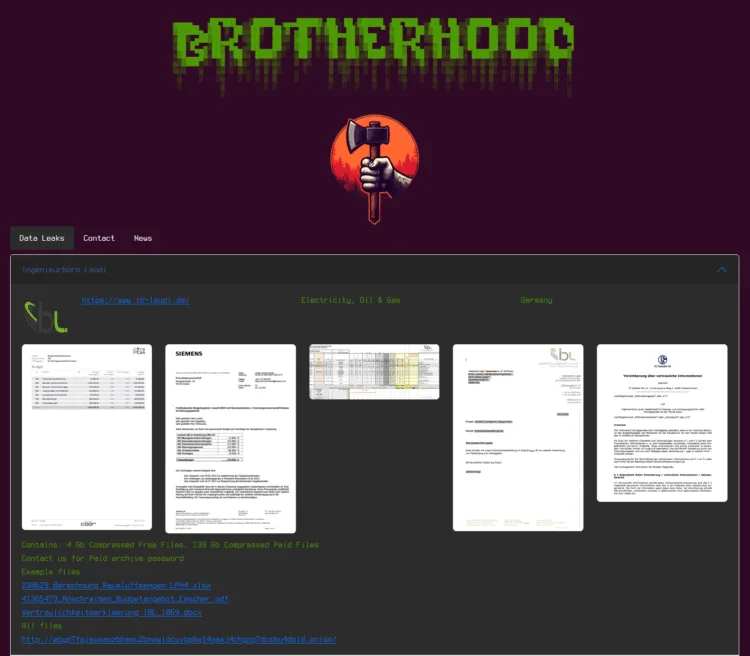 Ingenieurbüro Laudi Breached by Brotherhood Ransomware Group