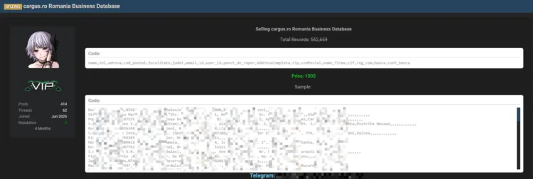 Cargus Data Breach Exposes Over 550k Records