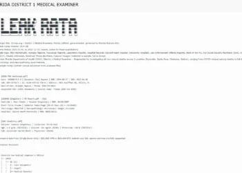 Florida District 1 Medical Examiner Suffers Major Data Breach