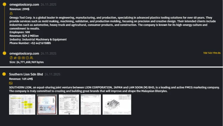 INC Ransomware Group Breaches Omega Tool Corp and Southern Lion