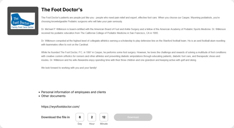 The Foot Doctor’s P.C. Hit by Space Bears Ransomware Attack