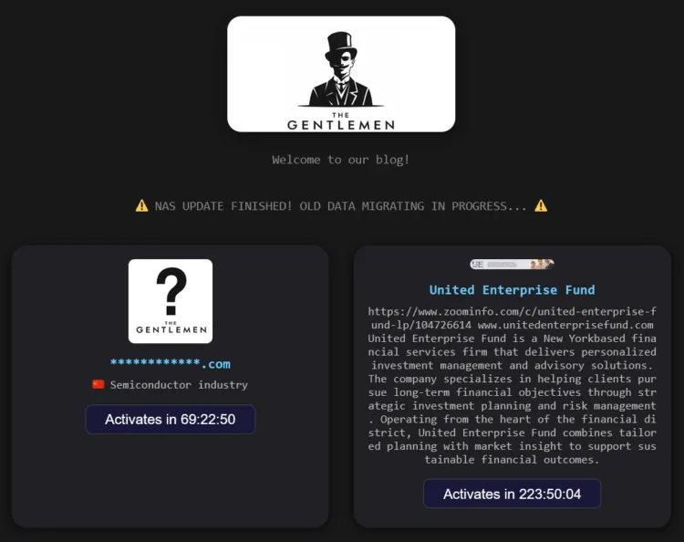 The Gentlemen Ransomware Group Claims Two New Victims