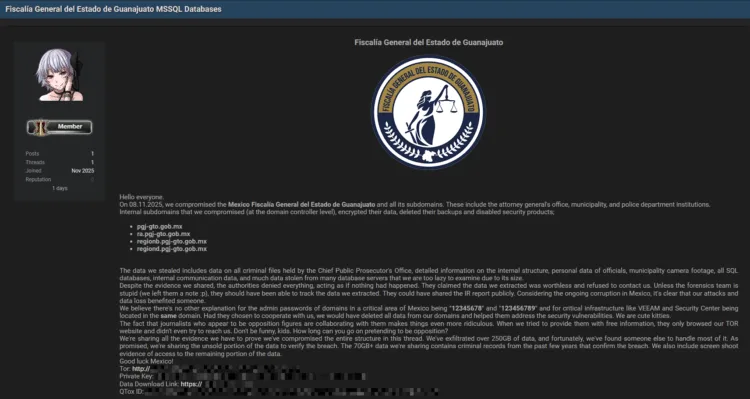 Mexico’s Guanajuato Prosecutor Office Hit by Massive Data Breach