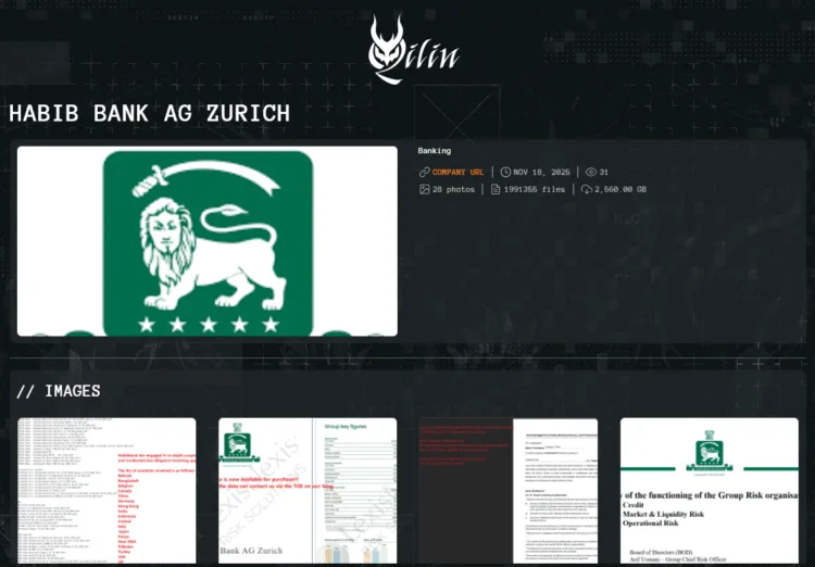 Habib Bank AG Zurich Compromised by Qilin Ransomware Group